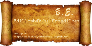 Bölcsházy Erzsébet névjegykártya