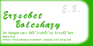 erzsebet bolcshazy business card